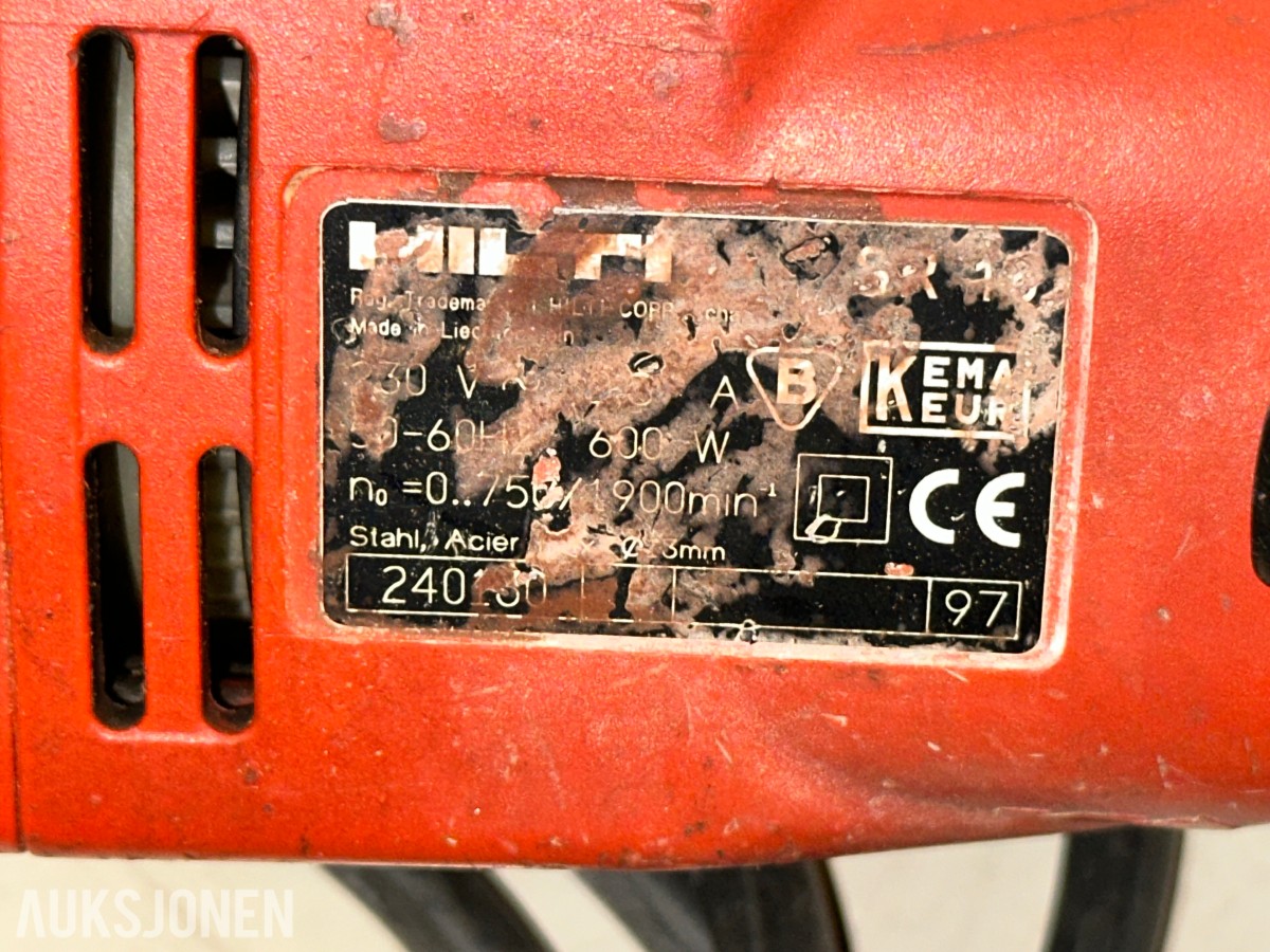Hilti, DeWalt og Bosch 8 stk. bor-/kombihammere