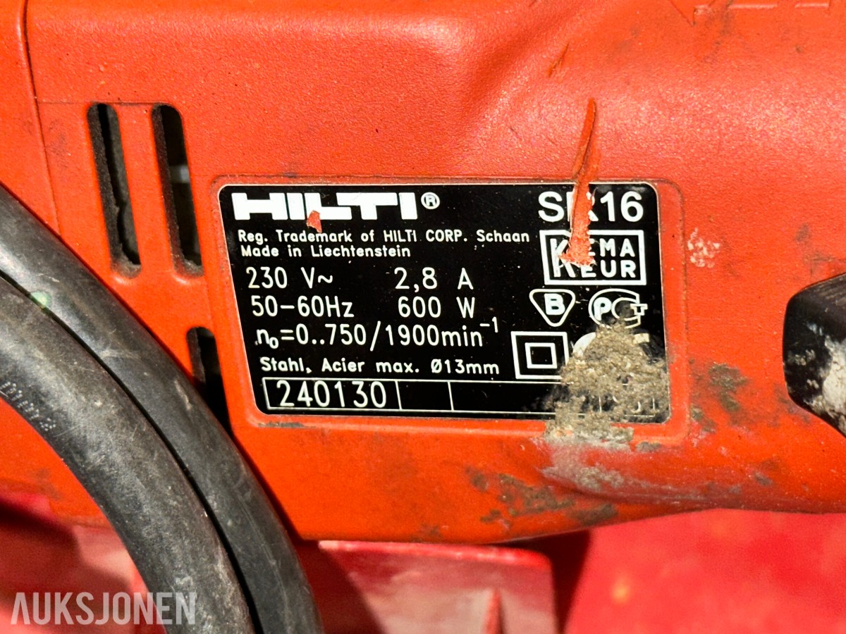 6 stk. Hilti bor-/kombihammere med kofferter