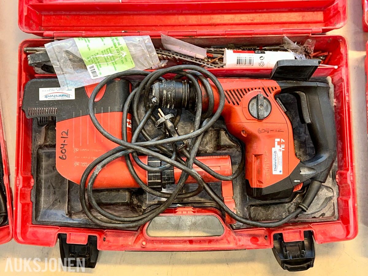 6 stk. Hilti bor-/kombihammere med kofferter