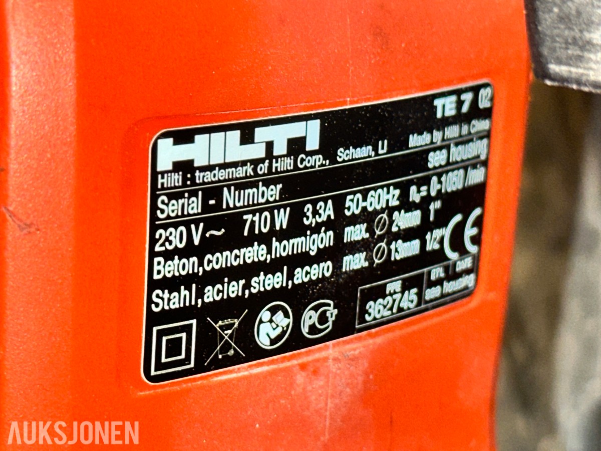 6 stk. Hilti bor-/kombihammere med kofferter