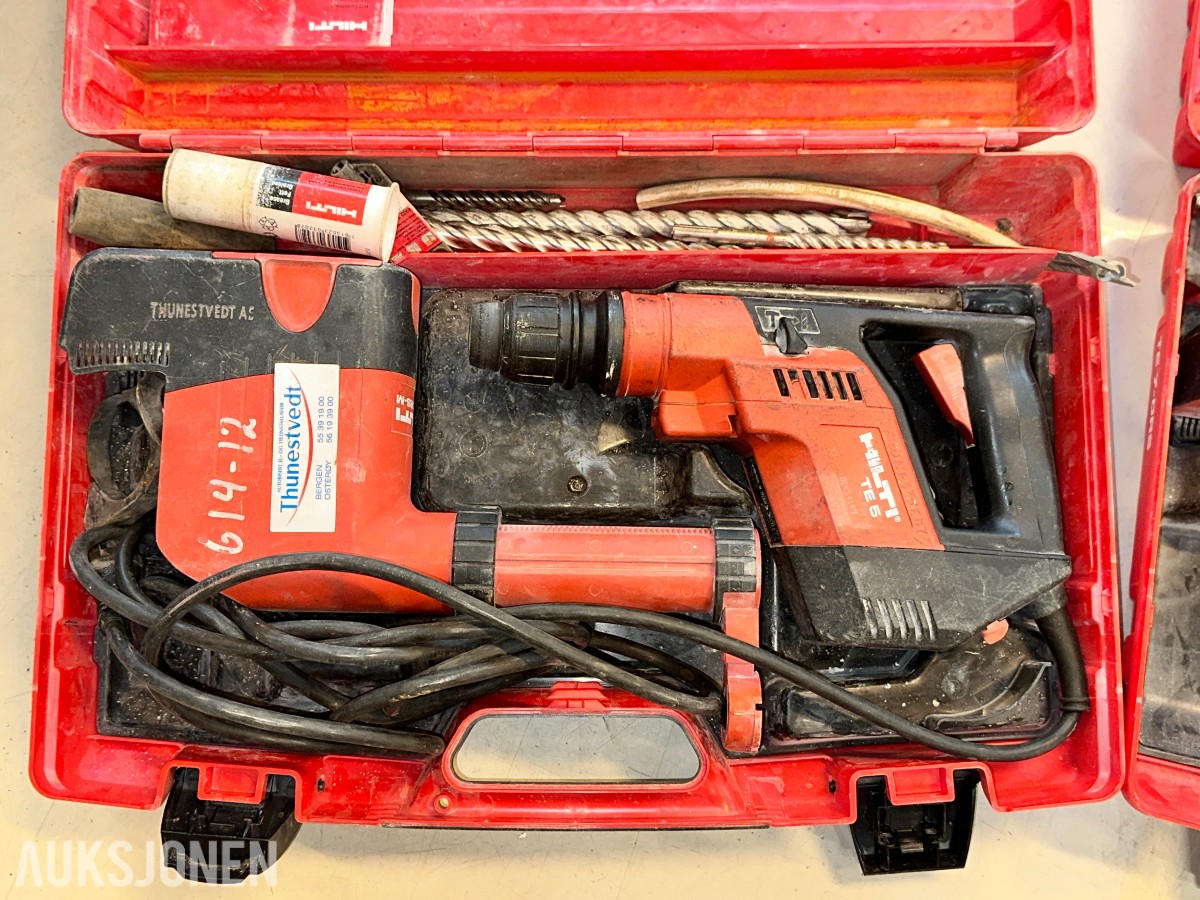 6 stk. Hilti bor-/kombihammere med kofferter