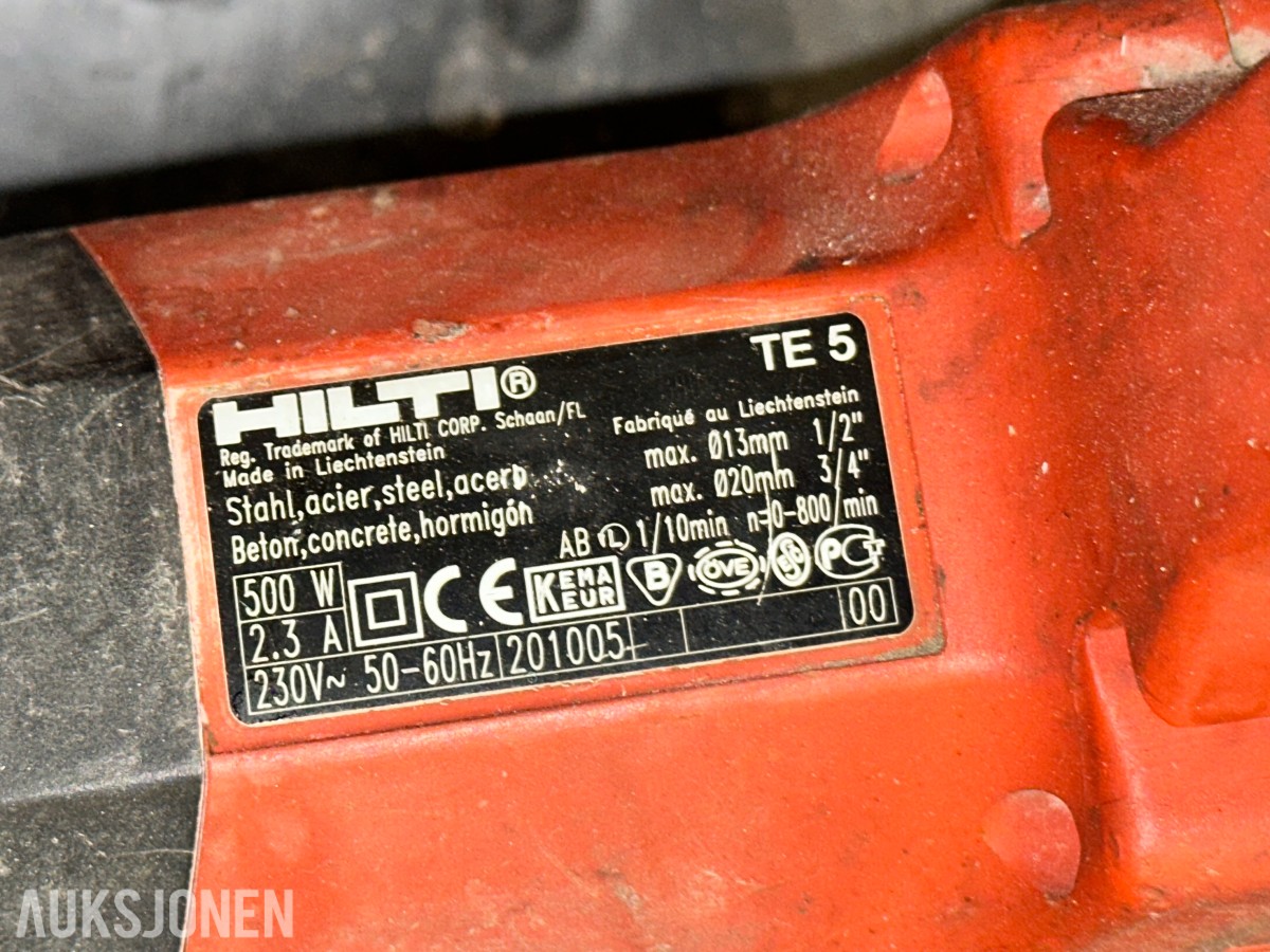 6 stk. Hilti bor-/kombihammere med kofferter