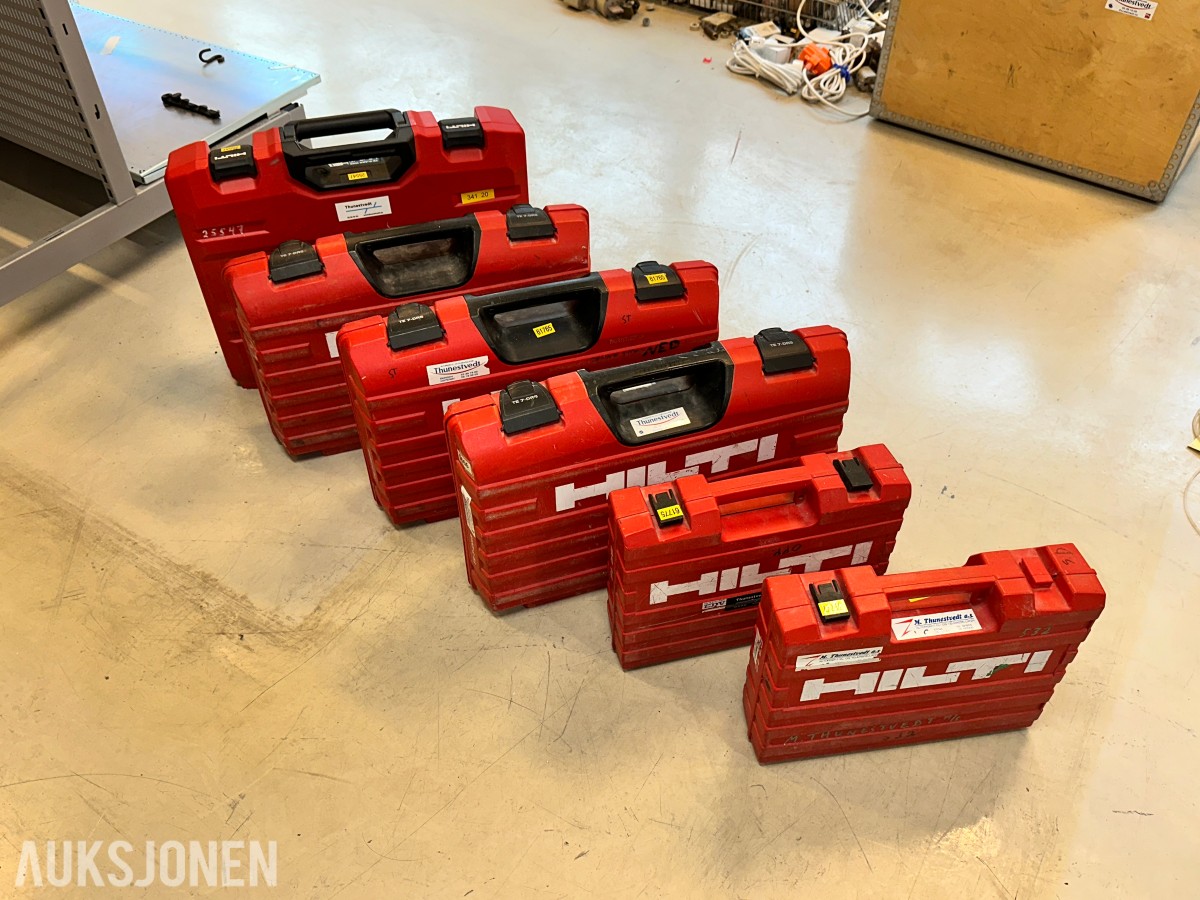 6 stk. Hilti bor-/kombihammere med kofferter