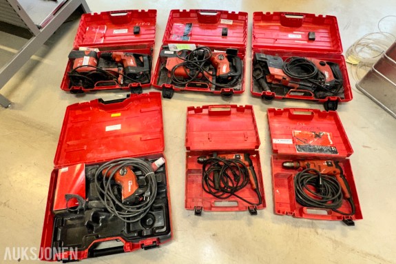 6 stk. Hilti bor-/kombihammere med kofferter