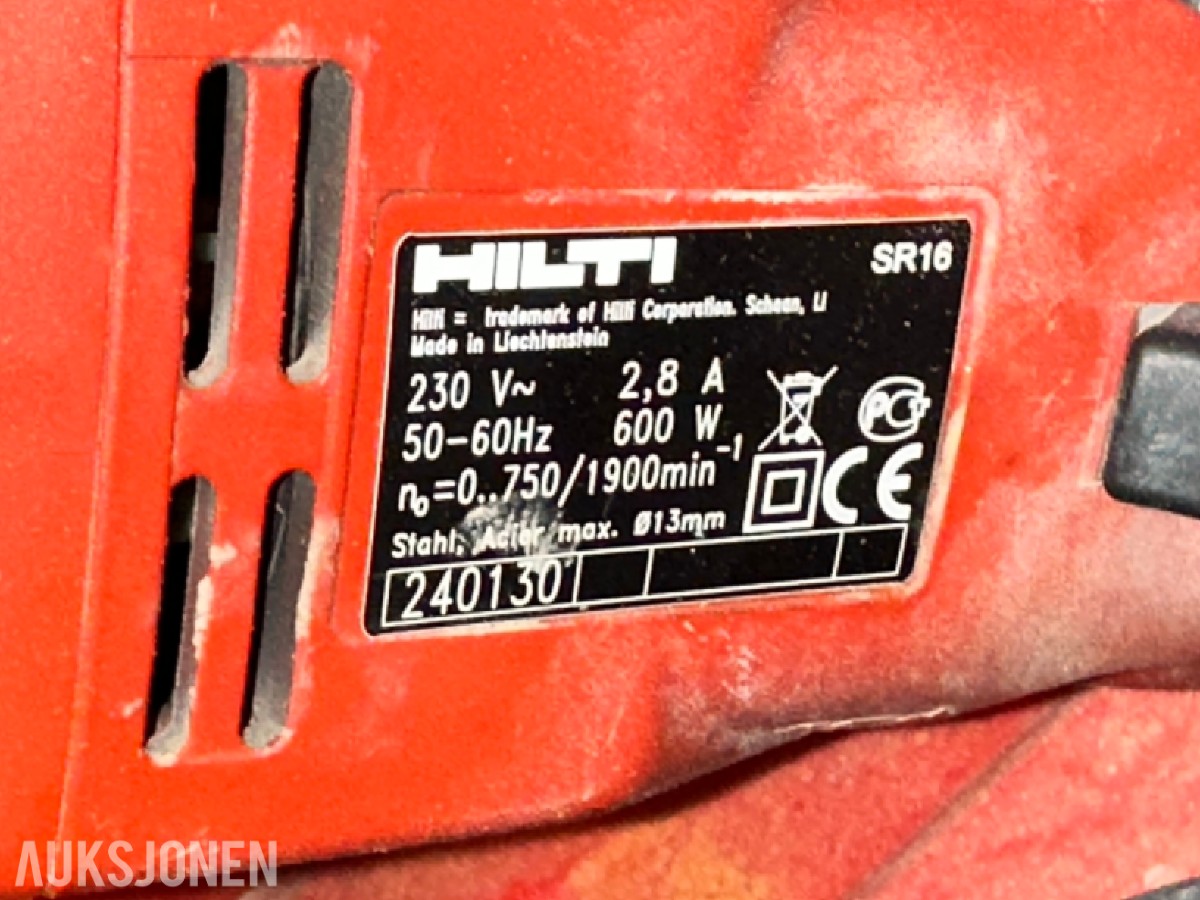 4 stk. Hilti boremaskiner med transportkofferter