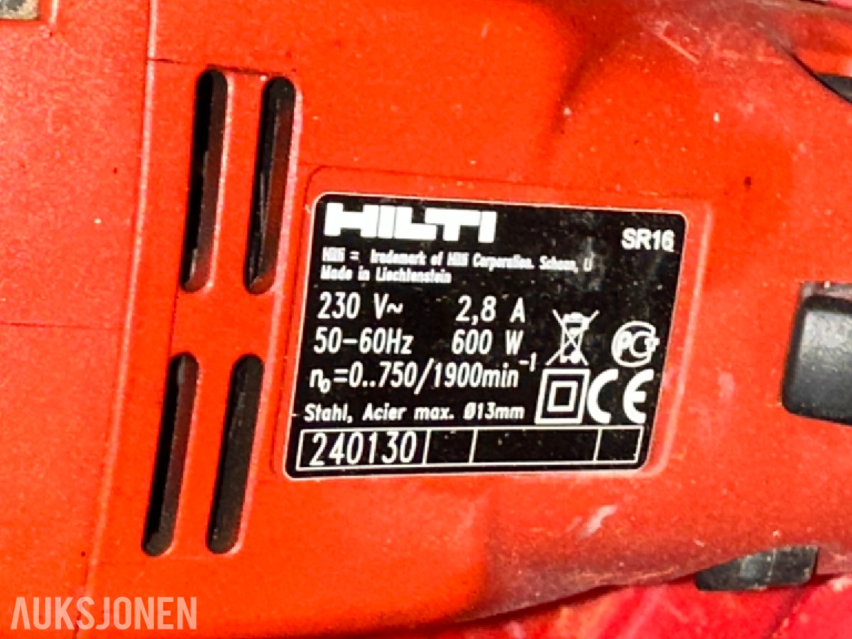 4 stk. Hilti boremaskiner med transportkofferter
