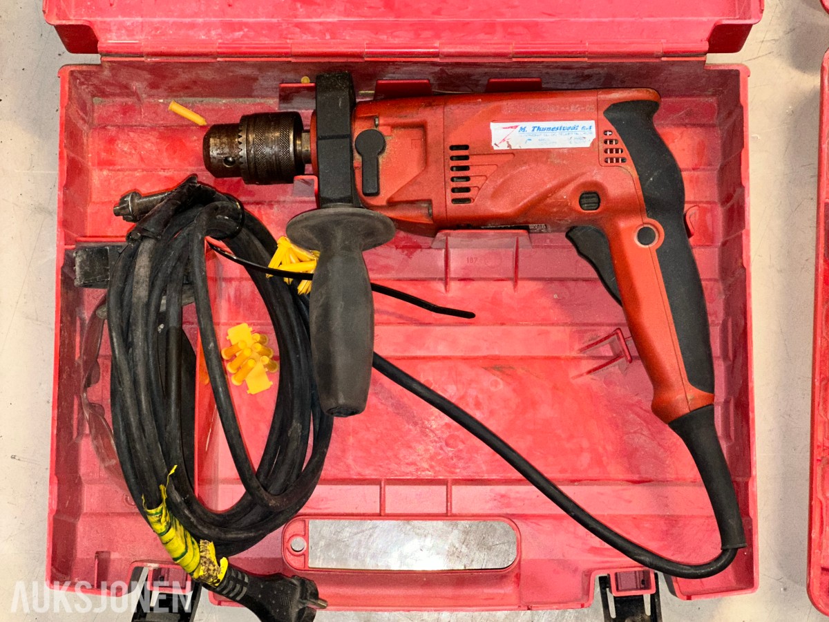 4 stk. Hilti boremaskiner med transportkofferter