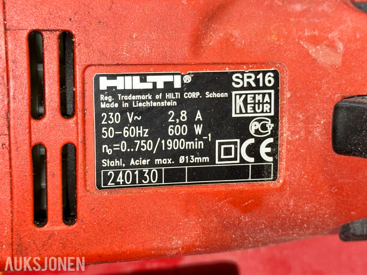 4 stk. Hilti boremaskiner med transportkofferter