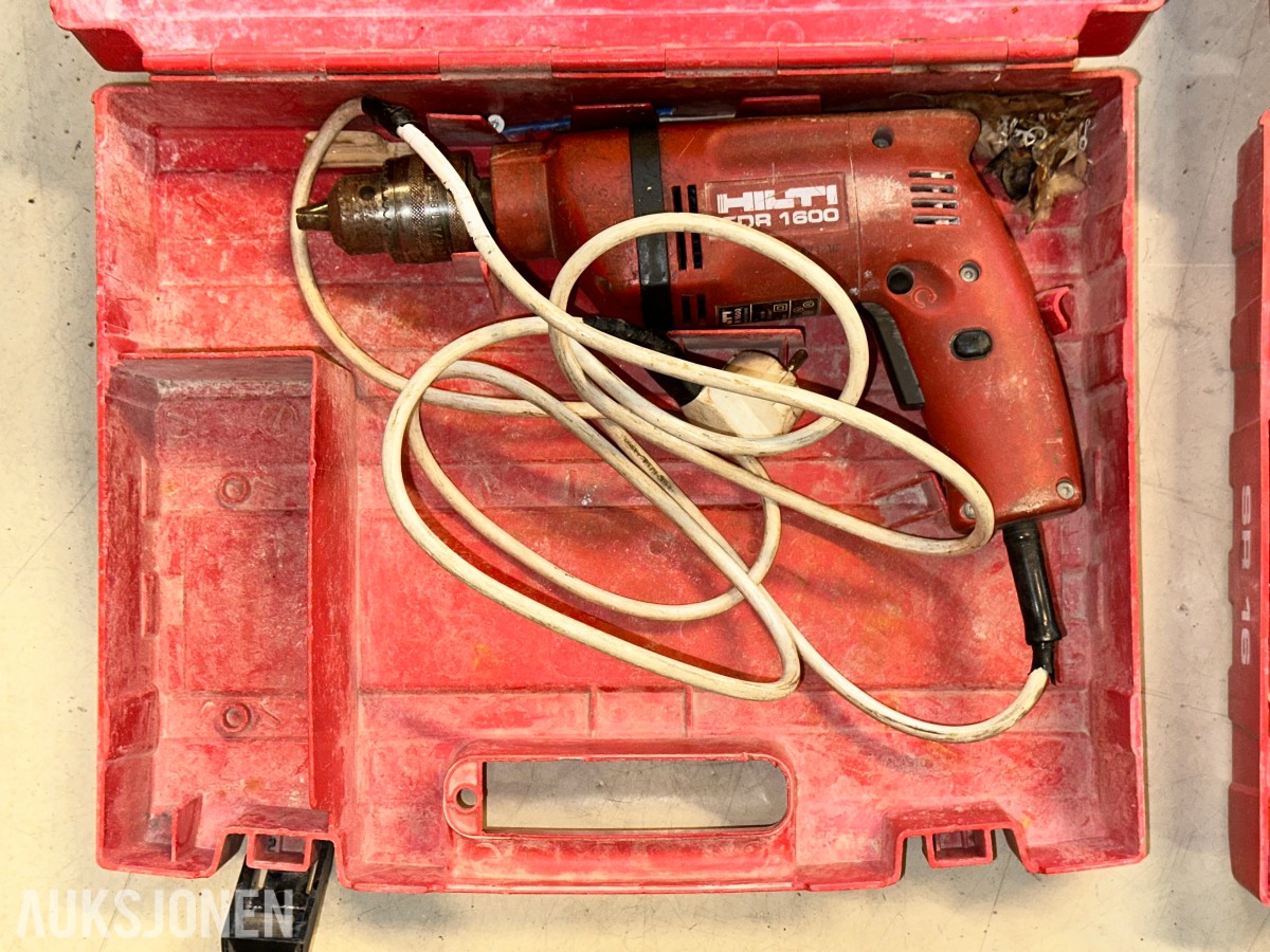 4 stk. Hilti boremaskiner med transportkofferter
