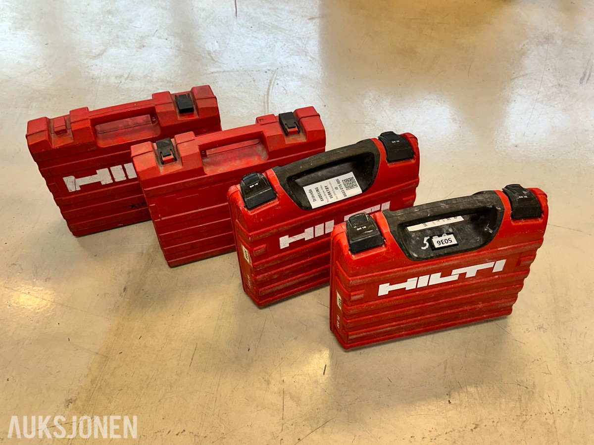 4 stk. Hilti boremaskiner med transportkofferter