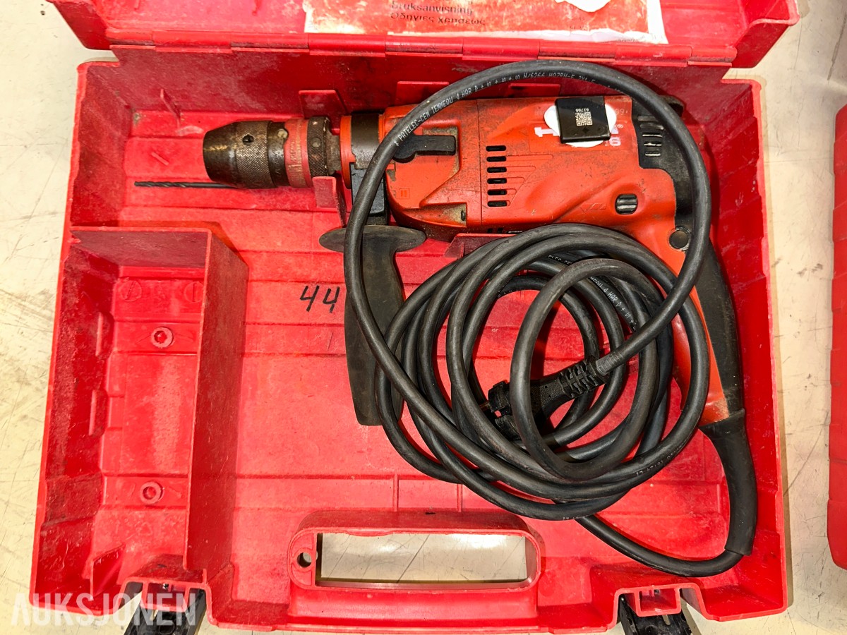 5 stk. Hilti SR16 slagdriller med kofferter og tilbehør