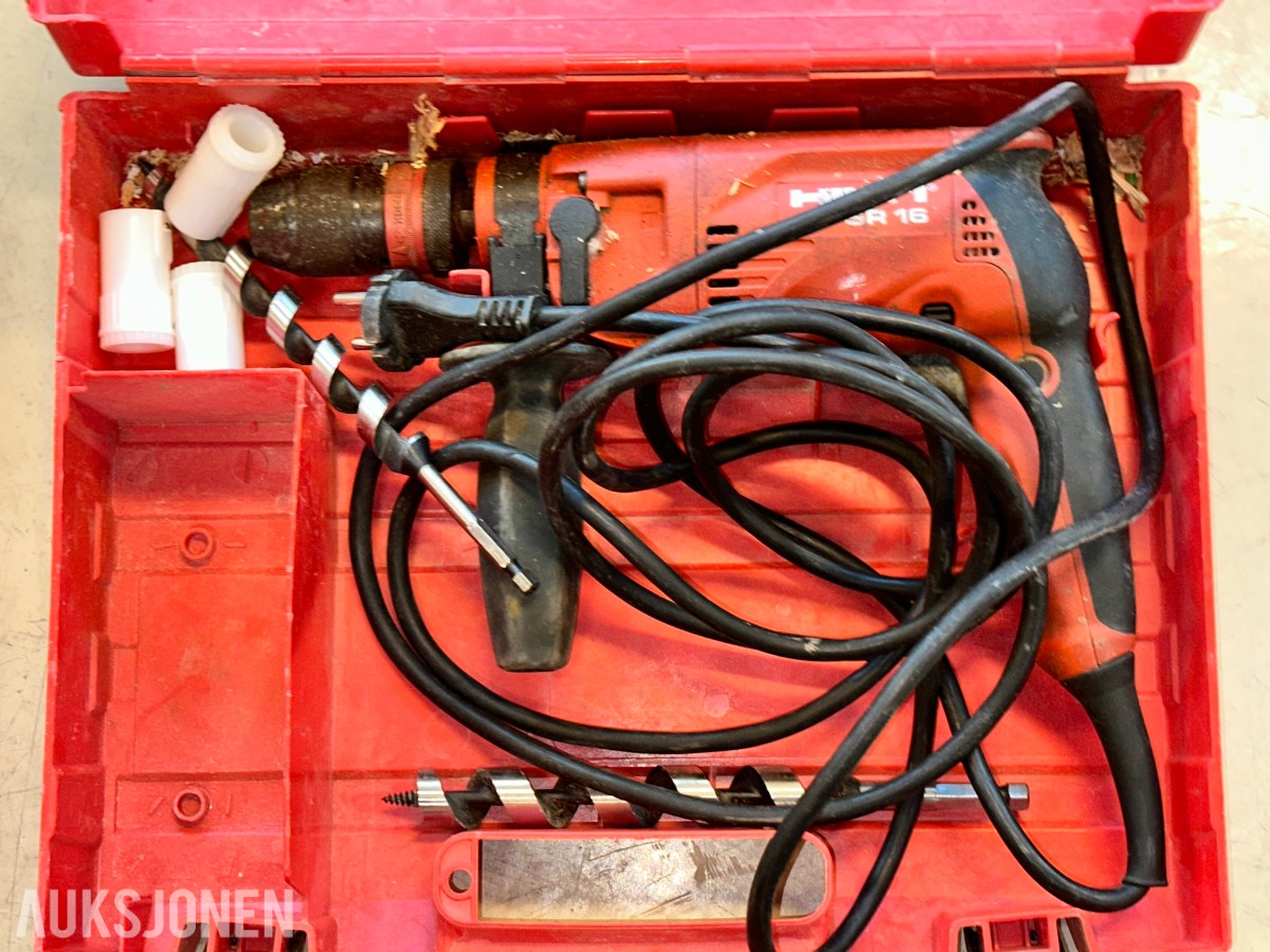 5 stk. Hilti SR16 slagdriller med kofferter og tilbehør