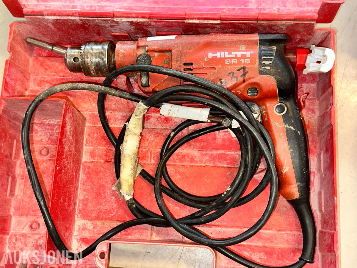 5 stk. Hilti SR16 slagdriller med kofferter og tilbehør