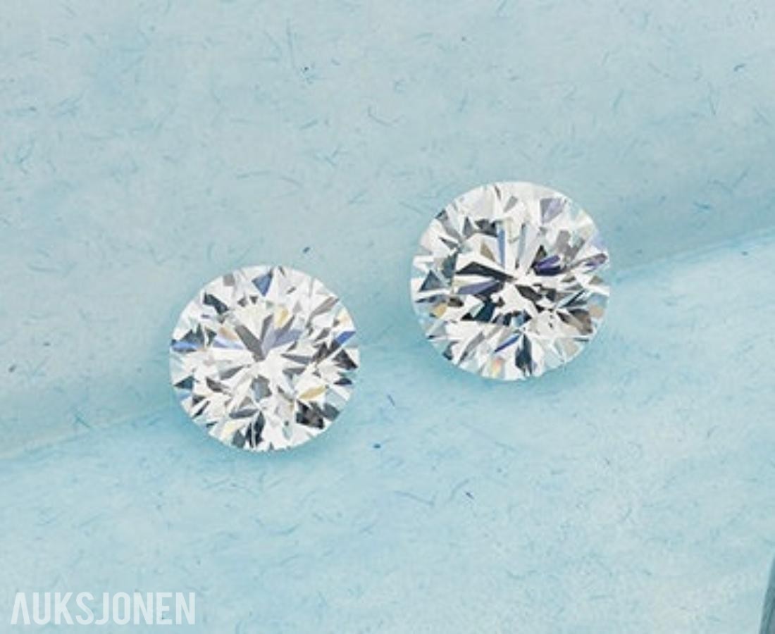 TO DIAMANTER PÅ 1,98 CT TOTALT | D/VVS2 | IDEAL CUT | IGI