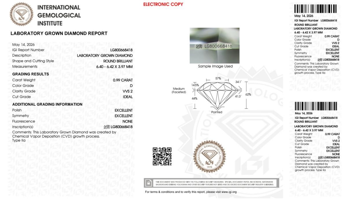 TO DIAMANTER PÅ 1,98 CT TOTALT | D/VVS2 | IDEAL CUT | IGI