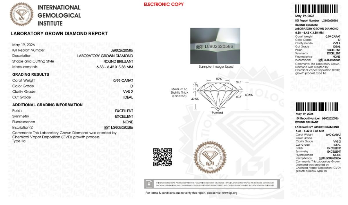 TO DIAMANTER PÅ 1,98 CT TOTALT | D/VVS2 | IDEAL CUT | IGI