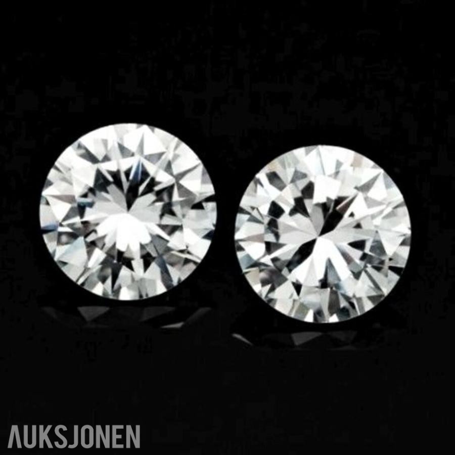 TO DIAMANTER PÅ 1,98CT TOTALT | D/VVS2 | IDEAL CUT | IGI!