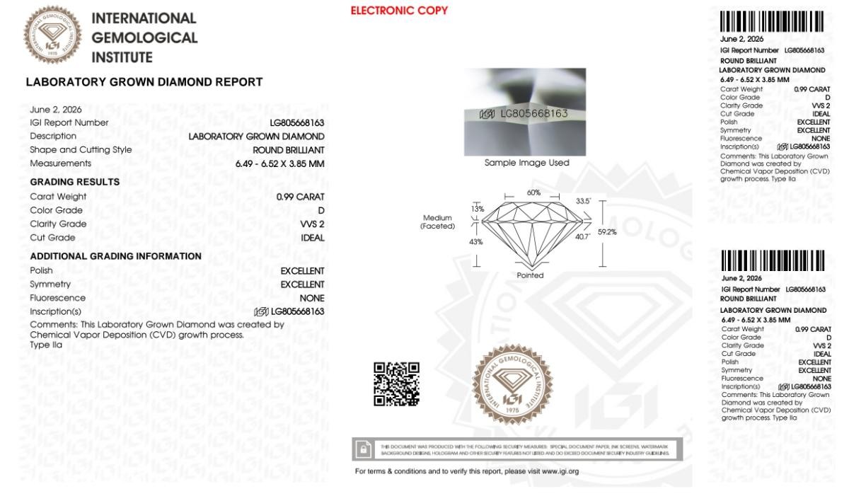 TO DIAMANTER PÅ 1,98CT TOTALT | D/VVS2 | IDEAL CUT | IGI!