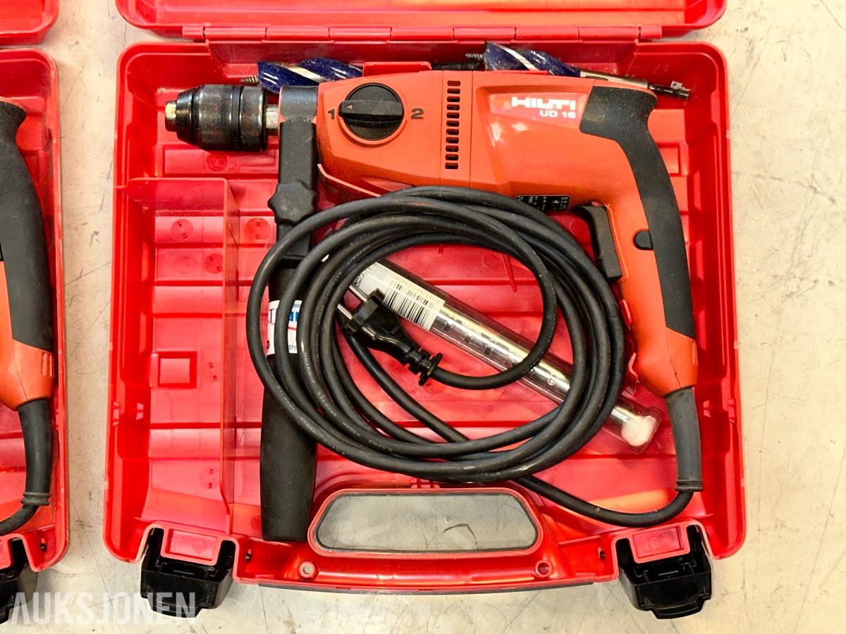 6 stk. Hilti UD 16 01 boremaskiner i koffert