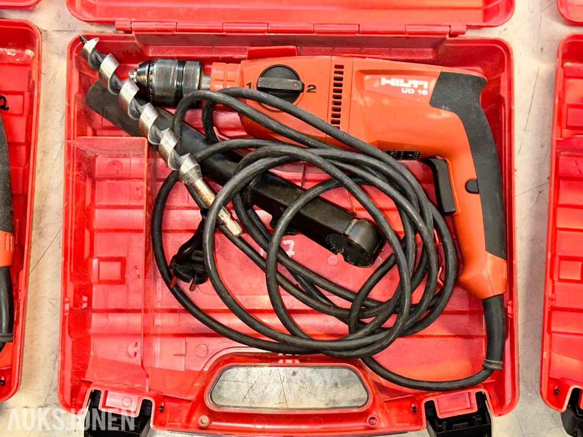 6 stk. Hilti UD 16 01 boremaskiner i koffert