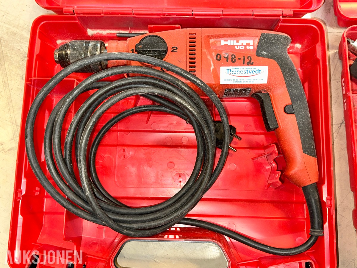 6 stk. Hilti UD 16 01 boremaskiner i koffert