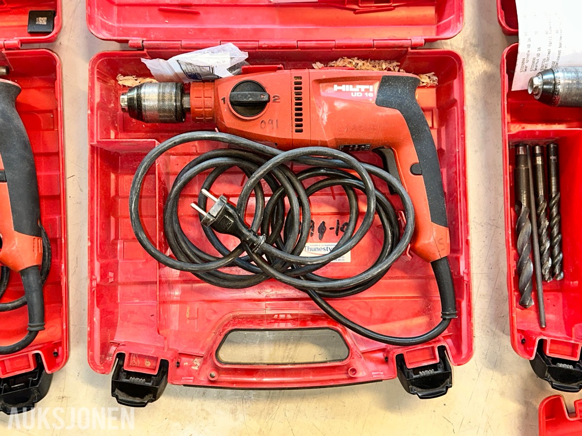 6 stk. Hilti UD 16 01 boremaskiner i koffert