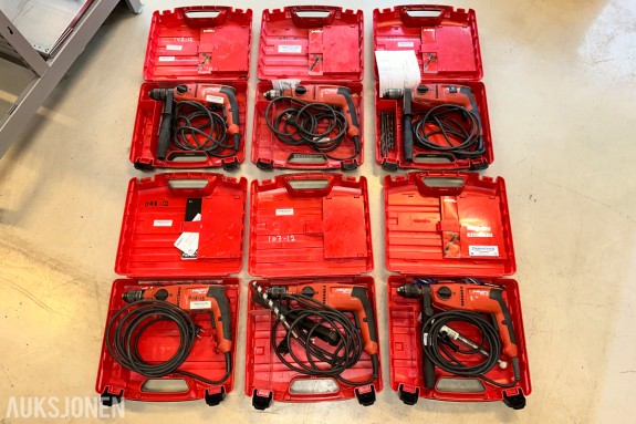 6 stk. Hilti UD 16 01 boremaskiner i koffert