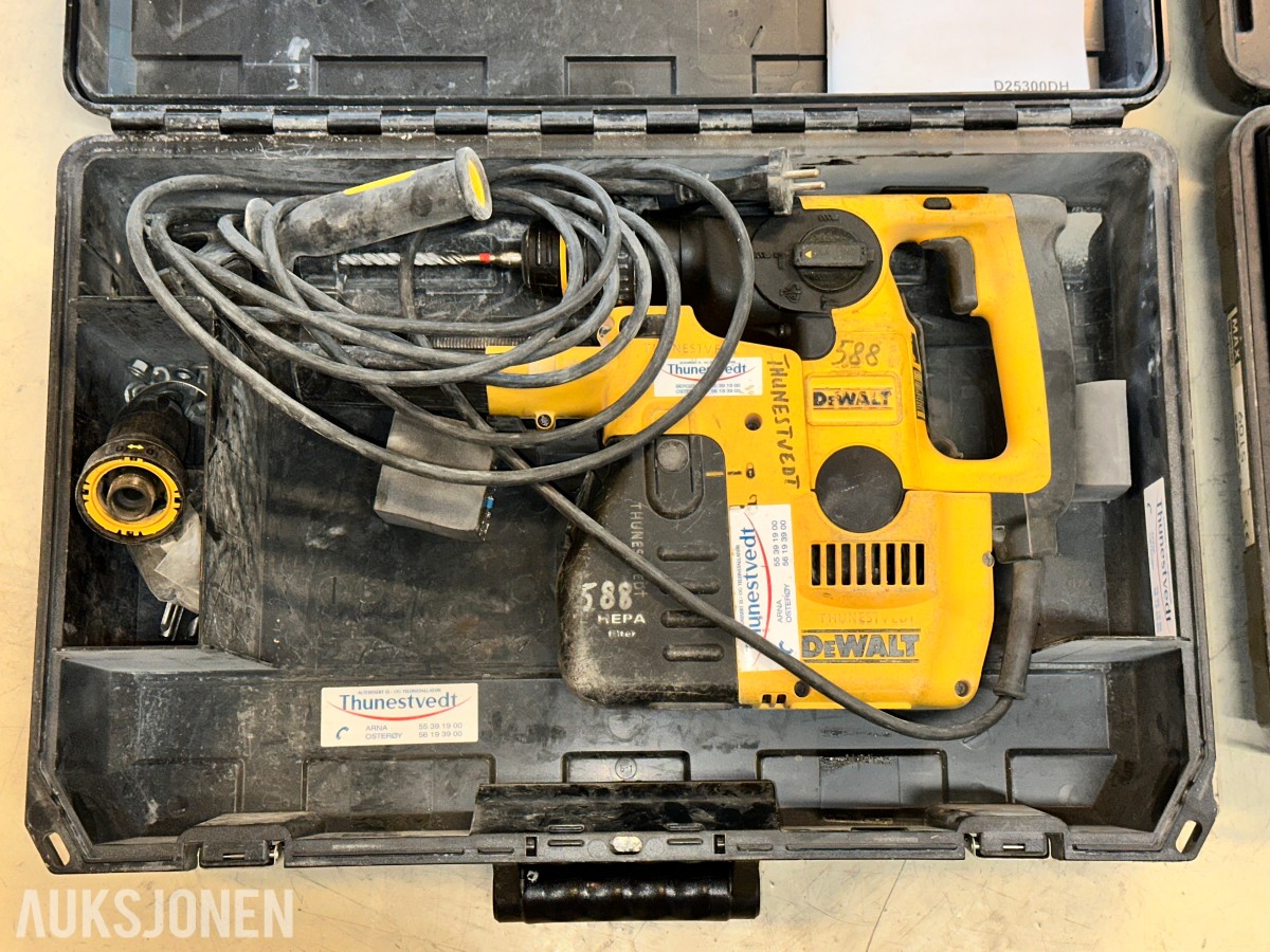 DeWalt, Hitachi og Metabo - elektroverktøy med kofferter og tilbehør