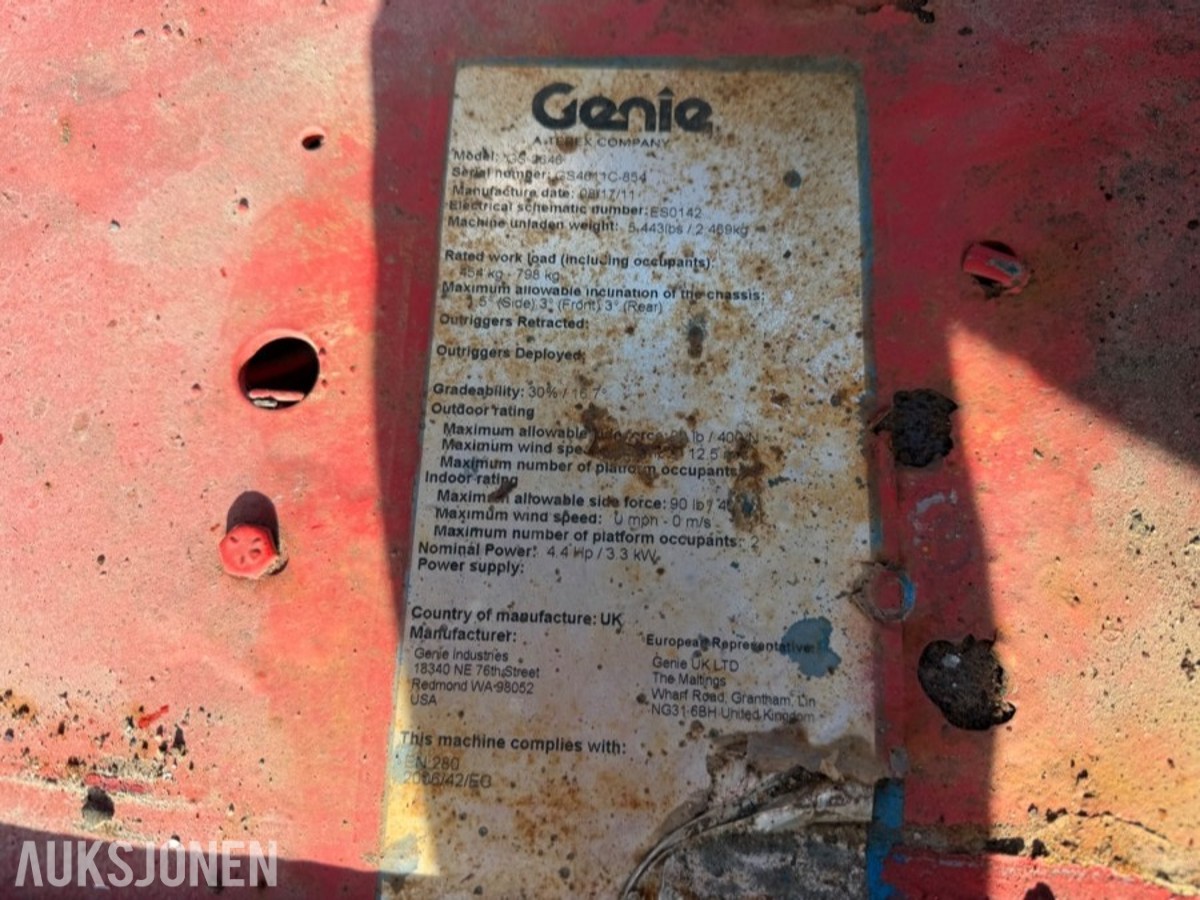 Genie GS-2646 Sakselift - 231 timer