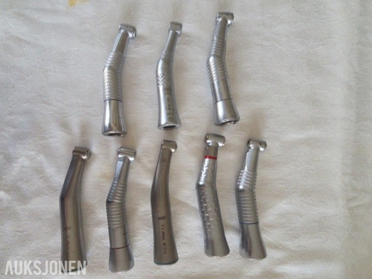 8 stk. dentale håndstykker / vinkelstykker – NSK, W&H m.fl.