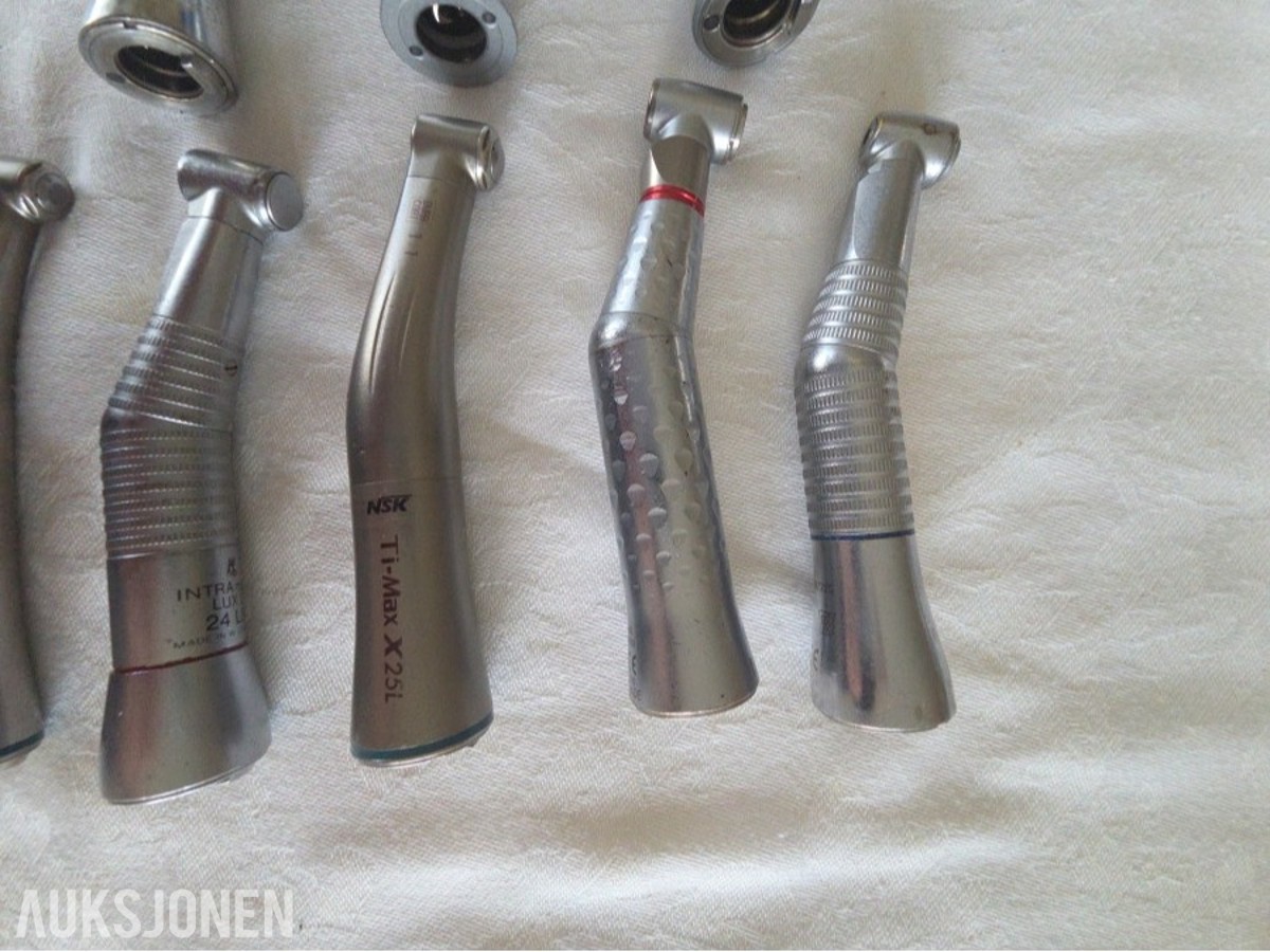 8 stk. dentale håndstykker / vinkelstykker – NSK, W&H m.fl.