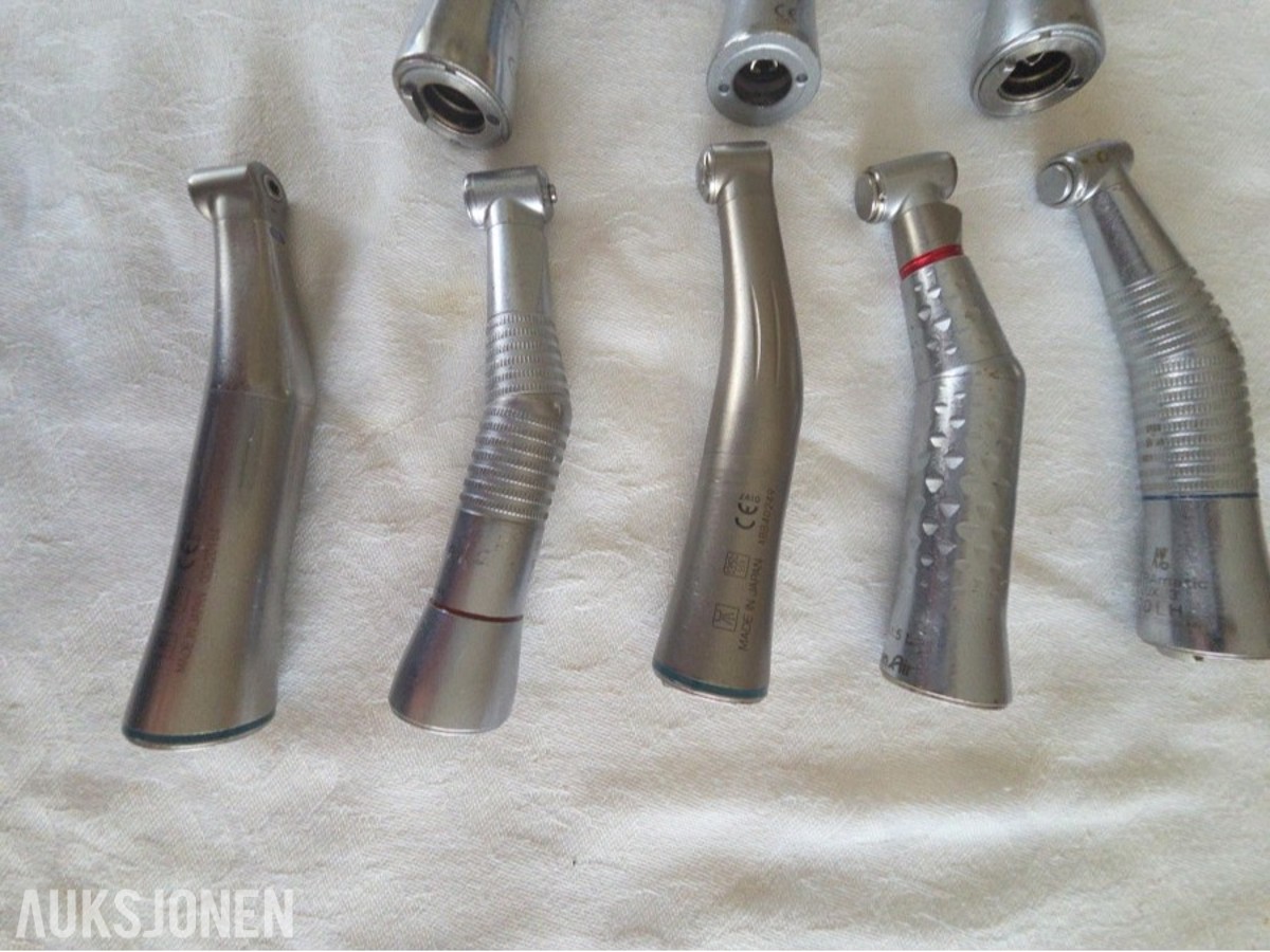 8 stk. dentale håndstykker / vinkelstykker – NSK, W&H m.fl.