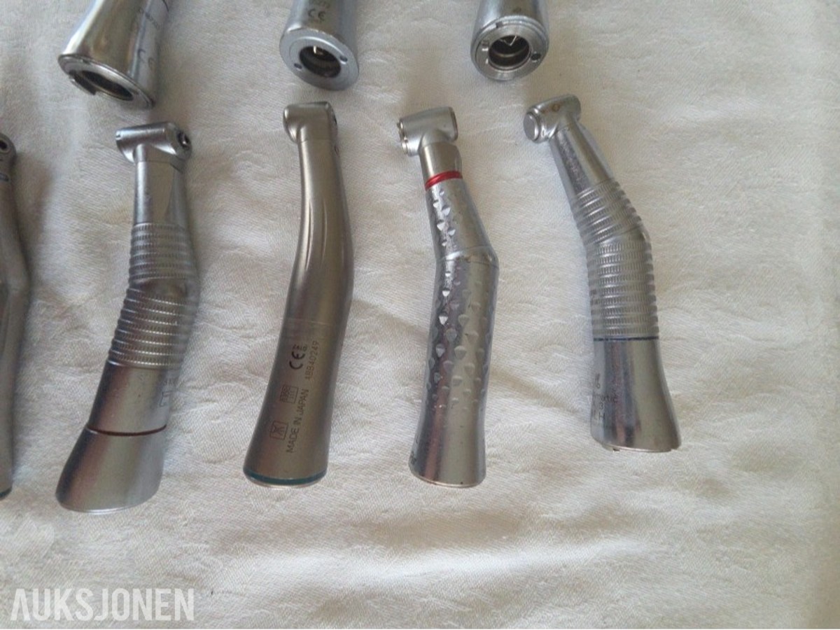 8 stk. dentale håndstykker / vinkelstykker – NSK, W&H m.fl.