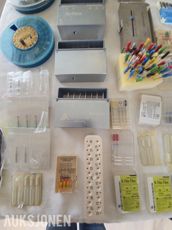 Tannlegeutstyr og endodontisk utstyr – BioRace, Dentatus, Dentsply, K-Flex m.m.