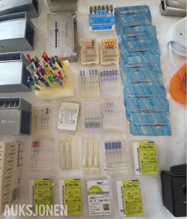 Tannlegeutstyr og endodontisk utstyr – BioRace, Dentatus, Dentsply, K-Flex m.m.