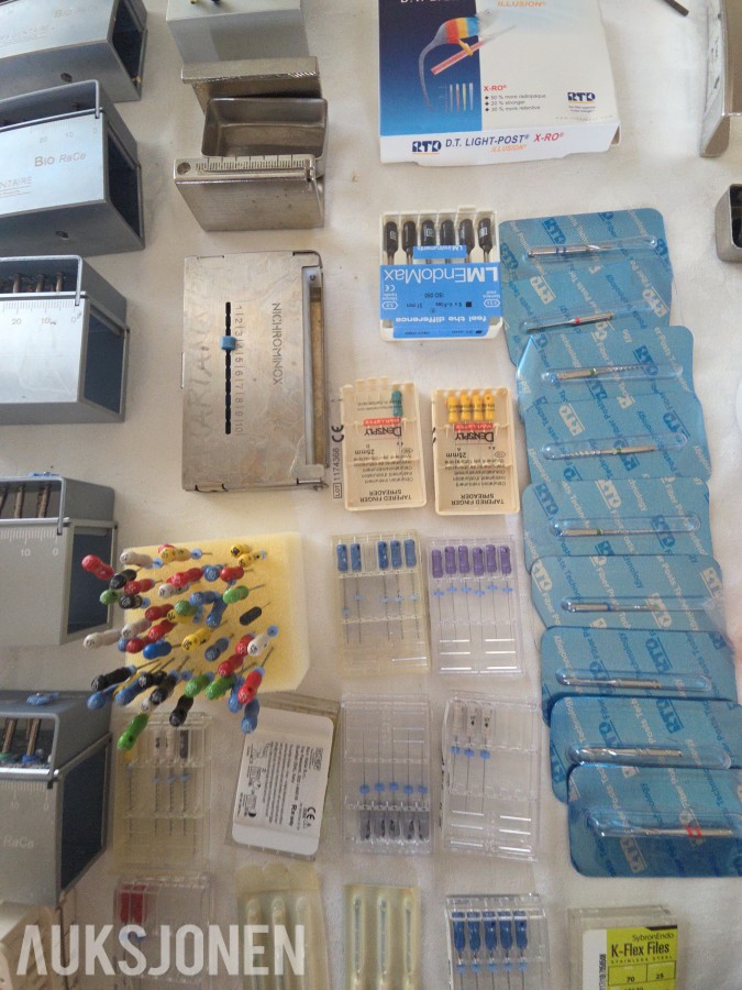 Tannlegeutstyr og endodontisk utstyr – BioRace, Dentatus, Dentsply, K-Flex m.m.