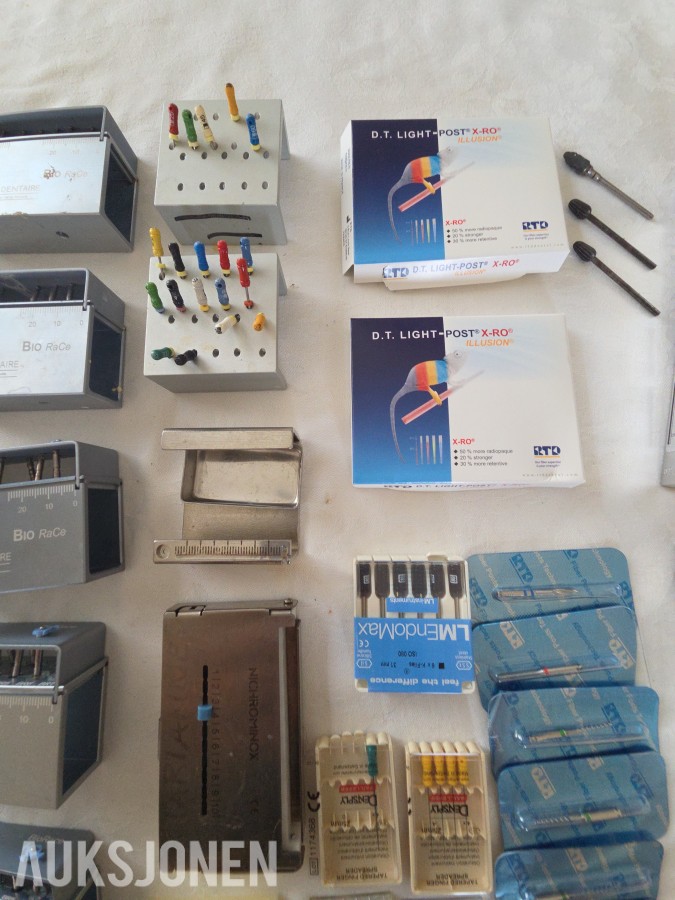 Tannlegeutstyr og endodontisk utstyr – BioRace, Dentatus, Dentsply, K-Flex m.m.