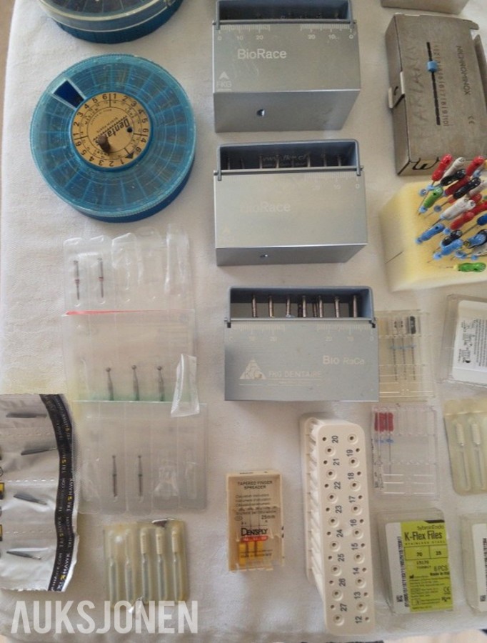 Tannlegeutstyr og endodontisk utstyr – BioRace, Dentatus, Dentsply, K-Flex m.m.