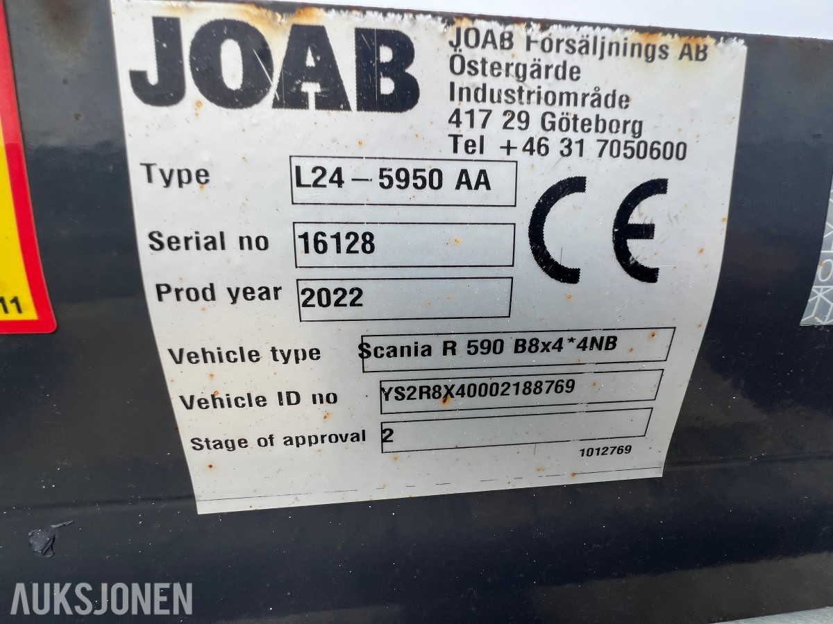 2022 SCANIA R590 8X4*4 TRIDEM KROKBIL - JOAB L24-5950 AA