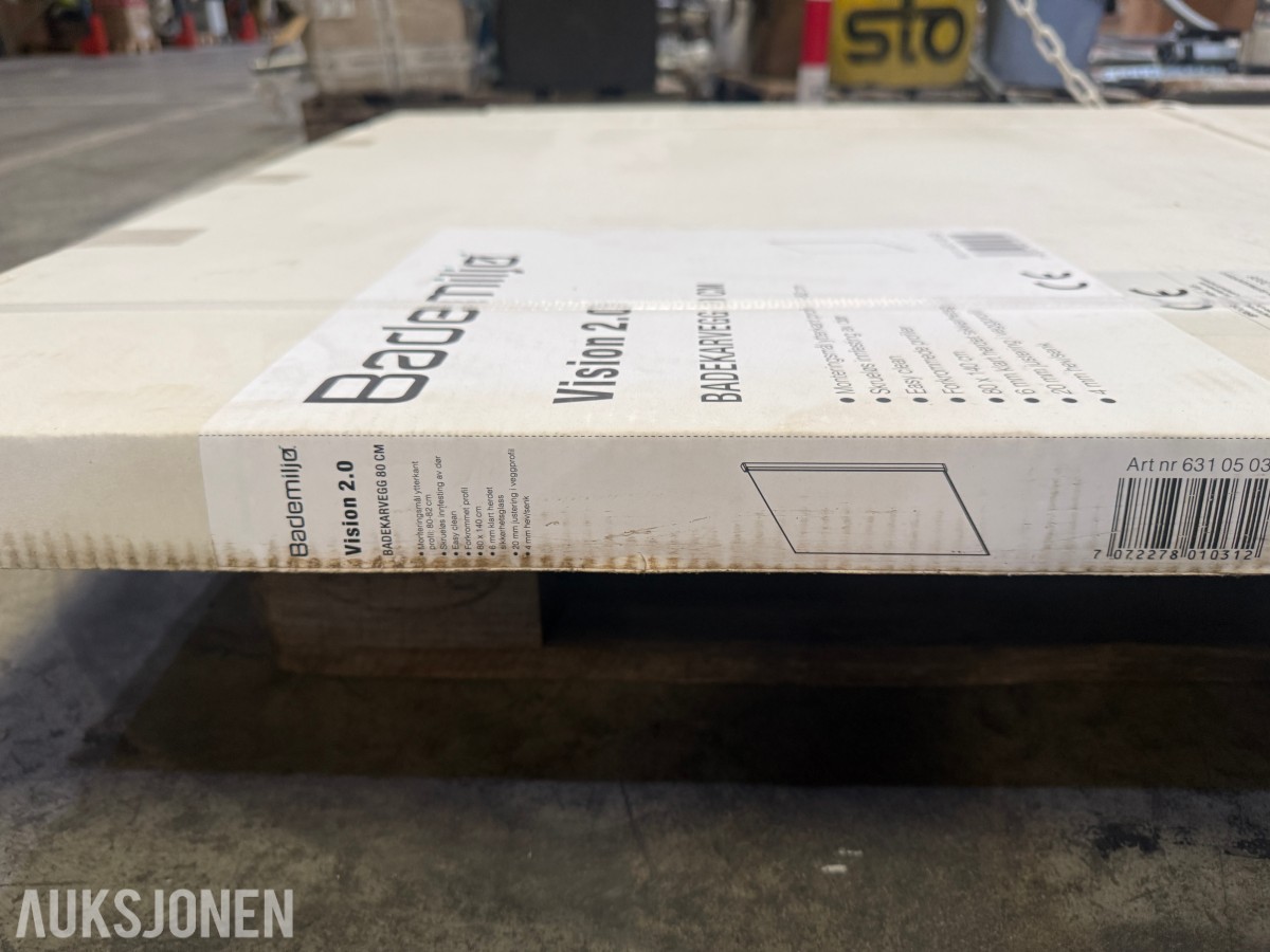 Bademiljø Vision 2.0 badekarvegg 80 x 140 cm