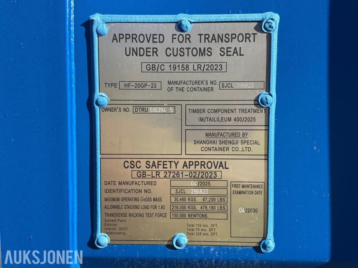 2025 Container - 20 fot