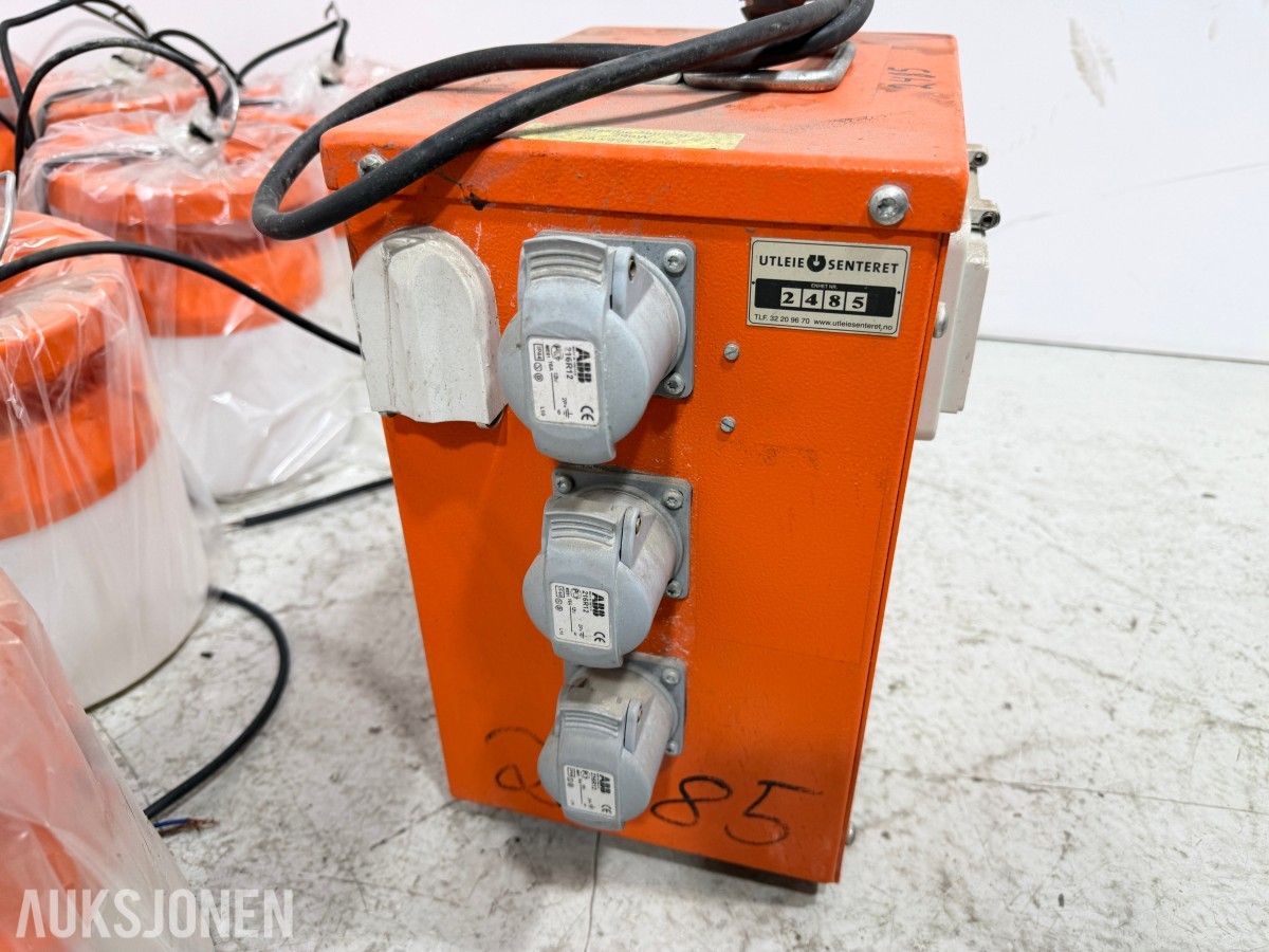 48.stk Mberg LED-arbeidslamper med fordelingsskap 230V–48V