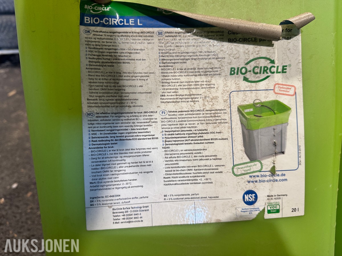 Bio-Circle Delevasker med 60L kjemikalie