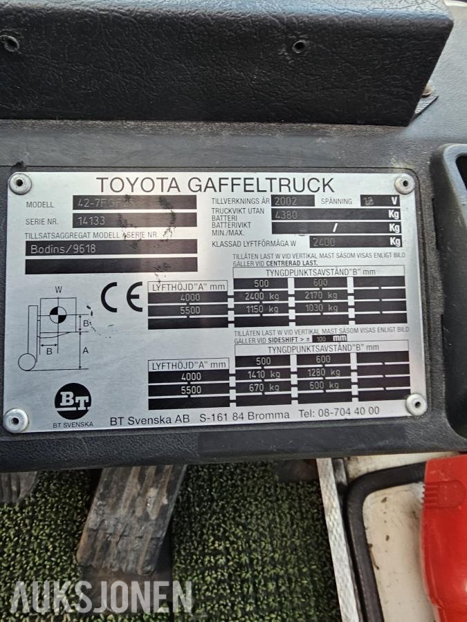 2002 Toyota 42-7FGF25 Propan truck *Ingen minstepris*