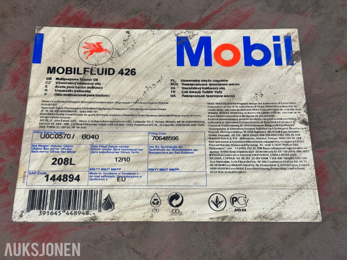 1 fat Mobilfluid 426 (traktorolje) 208L
