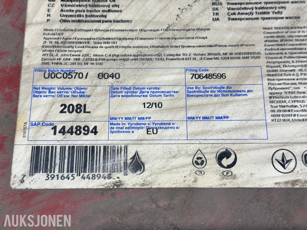 1 fat Mobilfluid 426 (traktorolje) 208L