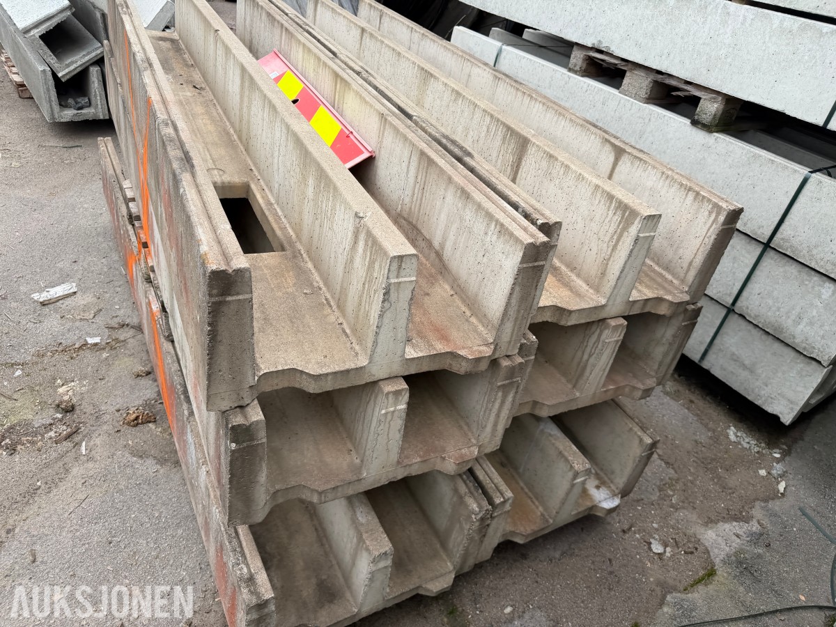 Kabelkanaler i betong med lokk - dobbeltløps kanalelementer - 