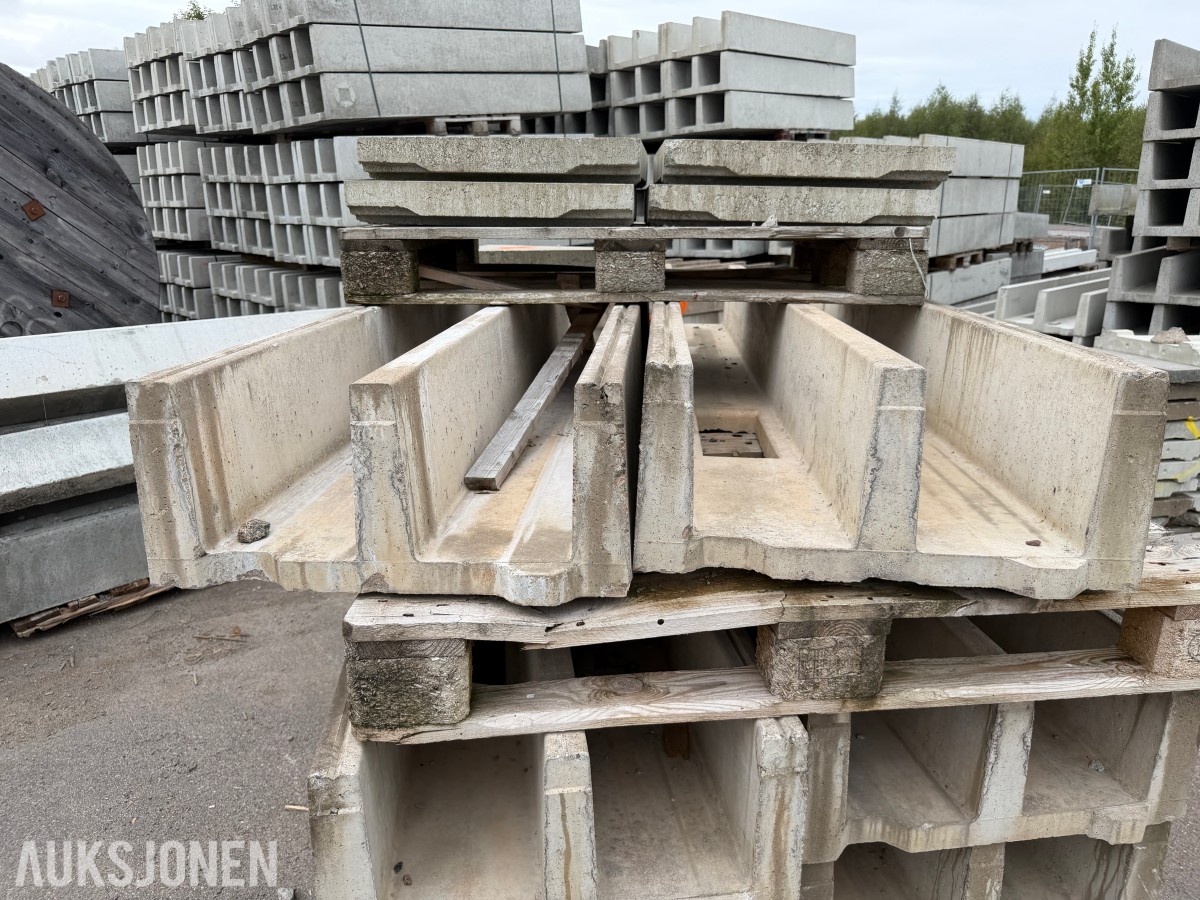 Kabelkanaler i betong med lokk - dobbeltløps kanalelementer - 