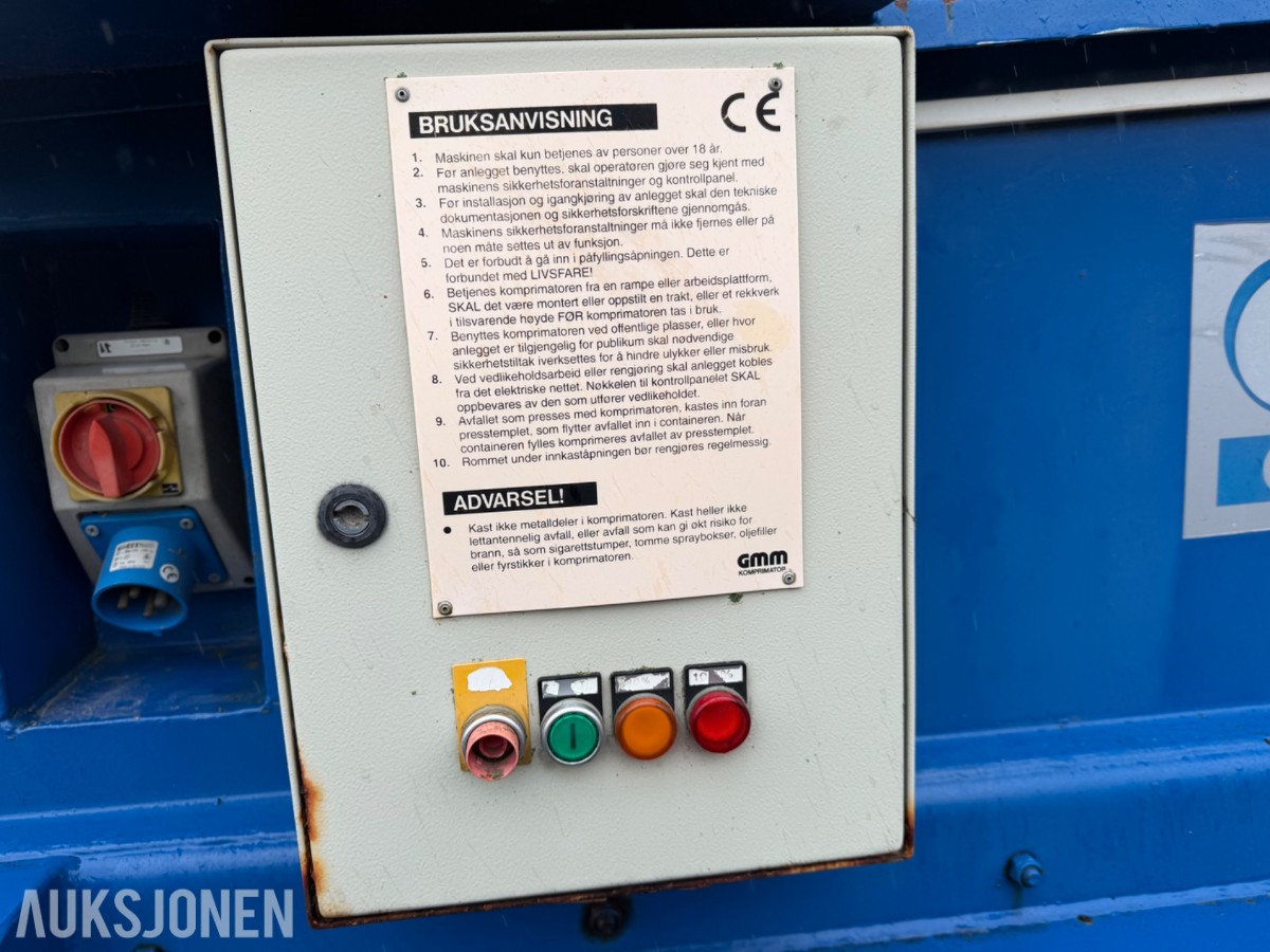 2000 mod. GMM KPM 16 presscontainer. Krokramme. Komplett