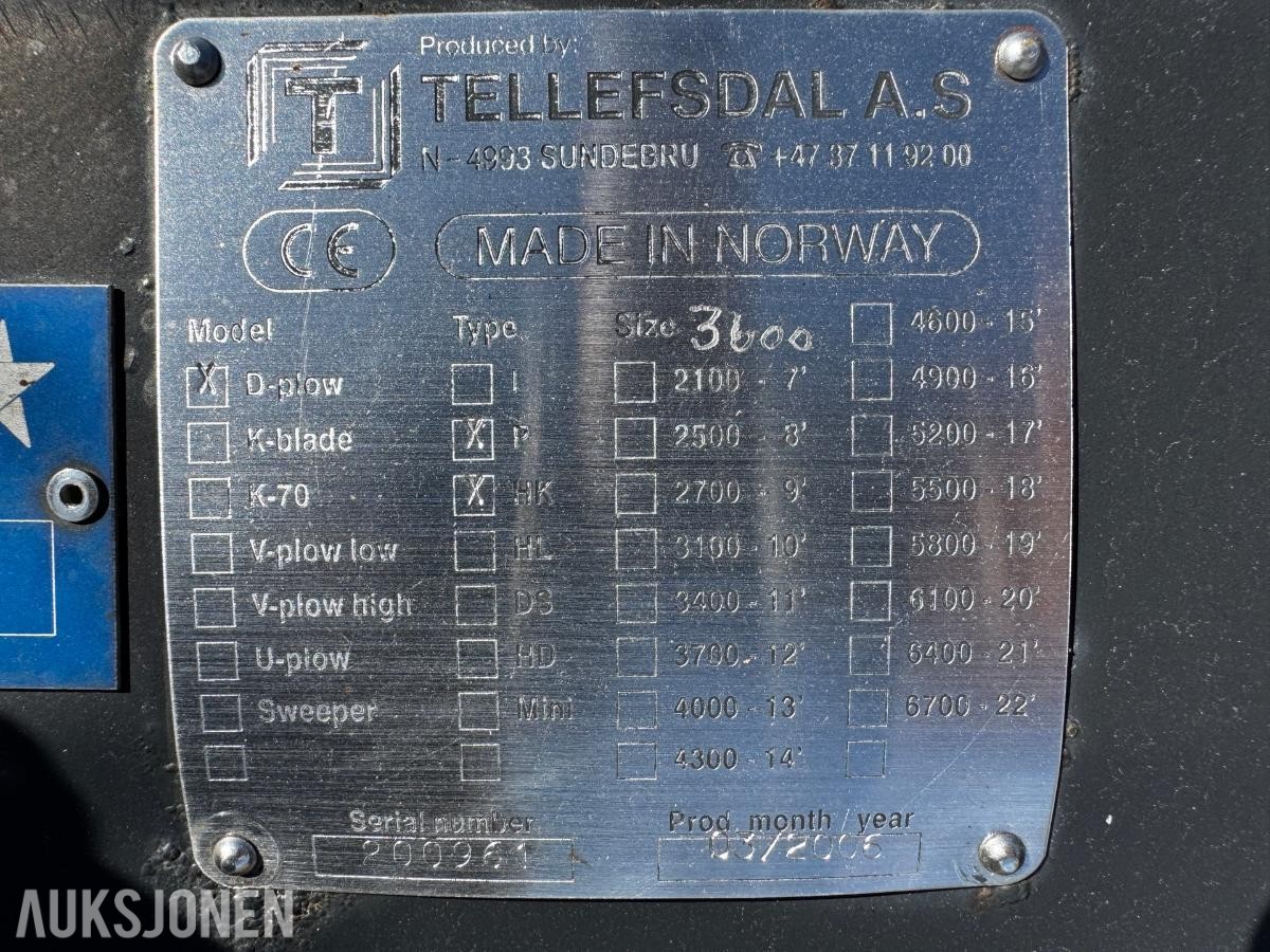 2006 Tellefsdal 3600D P HK plog med parallellogram